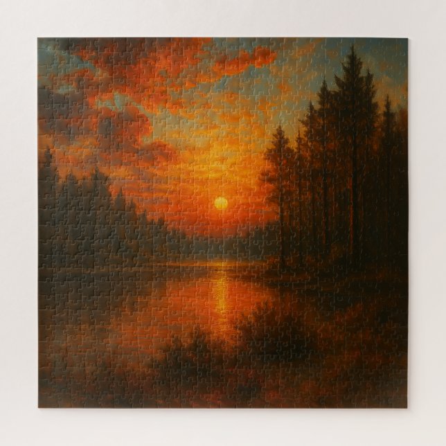 Puzzle Lake Sunset (Vertical)