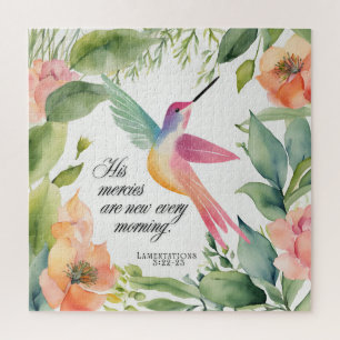 Puzzle Lamentaciones 3:22-23 Colibrí cristiano