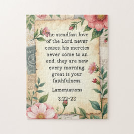 Puzzle Lamentations 3:22–23 Vintage Floral Design 