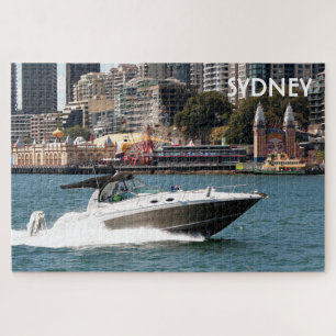 Puzzle Lancha motora en la bahía de Sídney, Australia