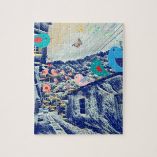 Puzzle Landscape Combine Anime Birds Japanese styles