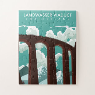 Puzzle Landwasser Viaduct Suiza T-Shirt