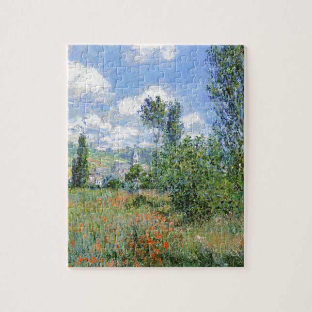 Puzzle Lane in the Poppy Fields - Claude Monet (Vertical)