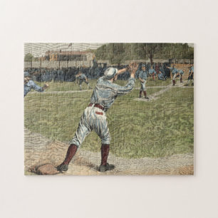 Puzzle Lanzan jugador de béisbol en segunda base
