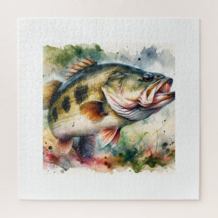Puzzle Largemouth Bass AREF1601 - Watercolor