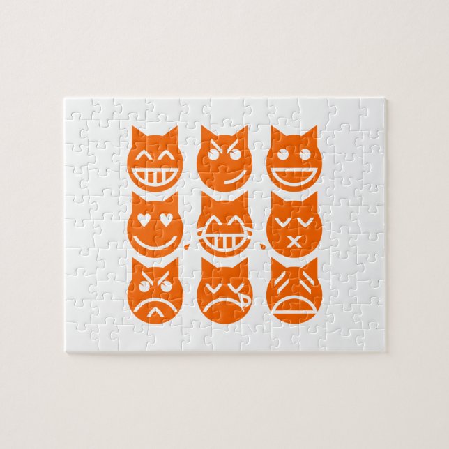 Puzzle Las 9 vidas del gato de la Emoji (Horizontal)