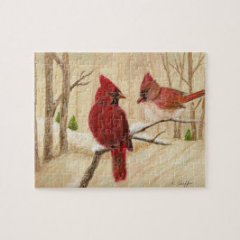Puzzle Las aves rojas favoritas de mamá