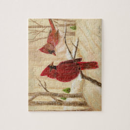 Puzzle Las aves rojas favoritas de mamá