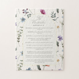 Puzzle Las Bienaventuranzas Mateo 5:3–12 Escritura Floral