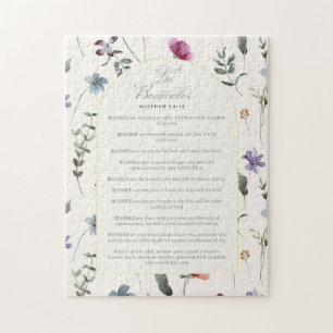 Puzzle Las Bienaventuranzas Mateo 5:3–12 Escritura Floral