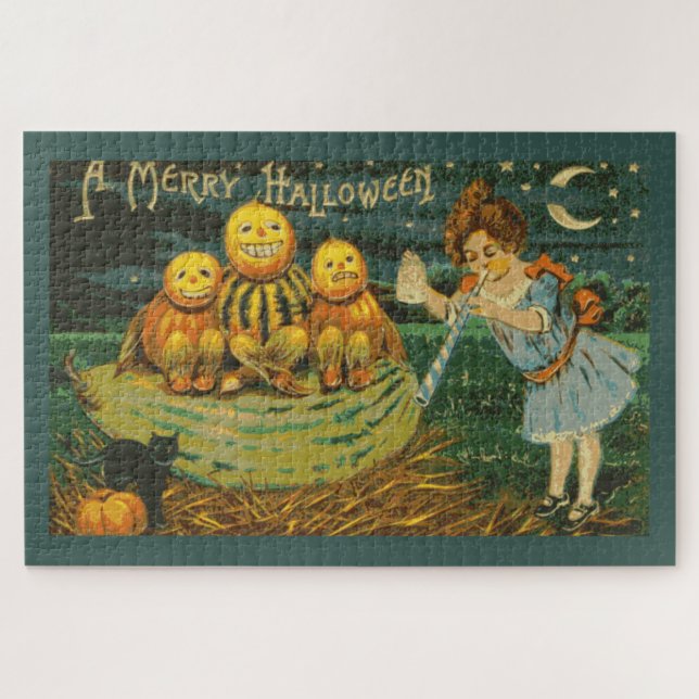 Puzzle Las calabazas de la vieja halloween (Horizontal)