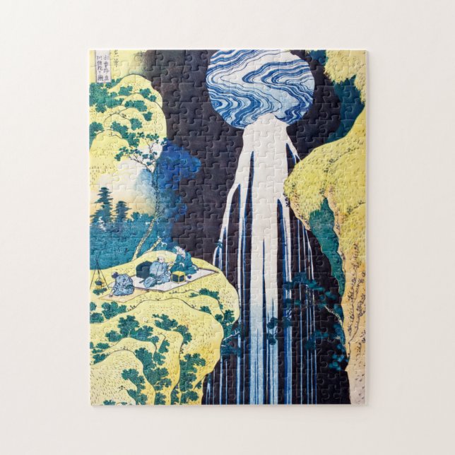 Puzzle Las cataratas de Amida por Katsushika Hokusai (Vertical)