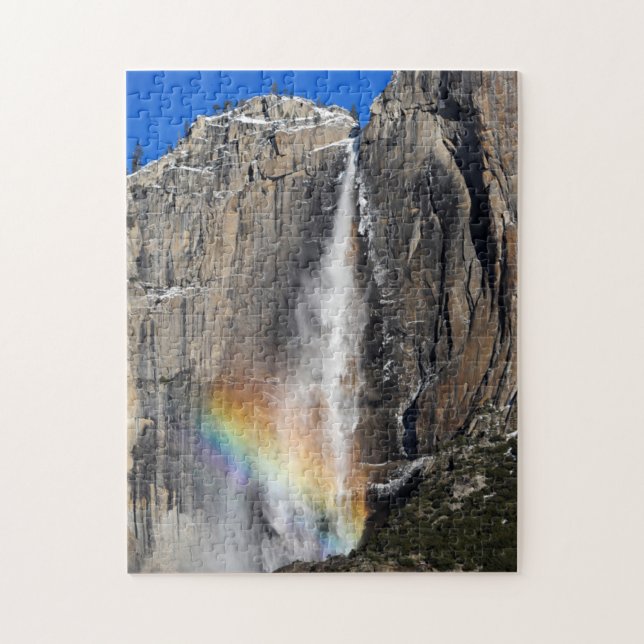 Puzzle Las cataratas de Yosemite con el arco iris (Vertical)