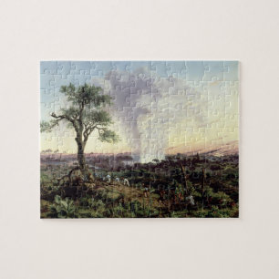Puzzle Las cataratas Victoria en la salida del sol, con