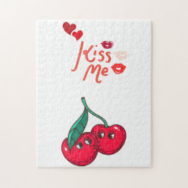 Puzzle Las cerezas divertidas en el amor.