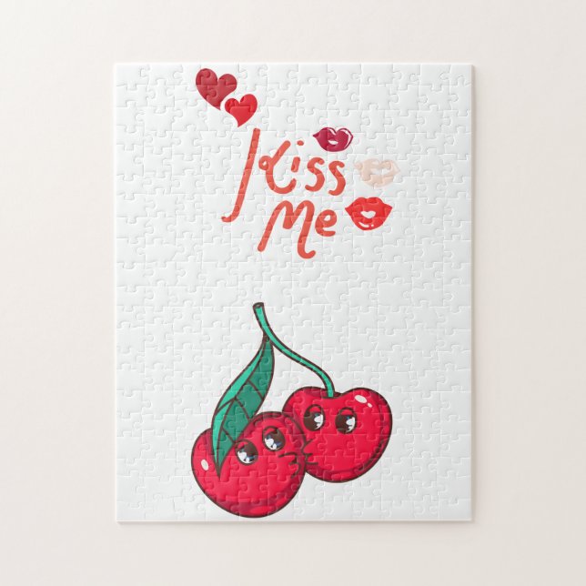 Puzzle Las cerezas divertidas en el amor. (Vertical)
