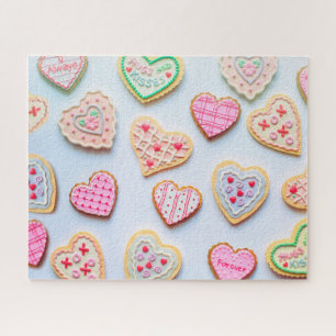 Puzzle Las cookies de amor de El día de San Valentín rosa