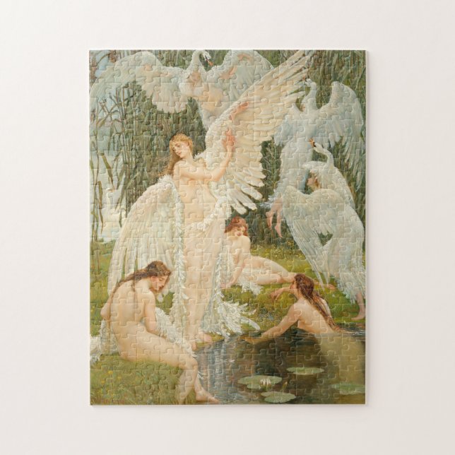 Puzzle Las criadas de cisnes | Walter Crane (Vertical)