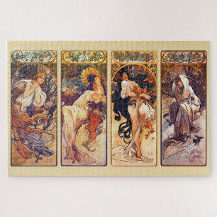 Puzzle Las Cuatro Estaciones 1897: Un Art Nouveau de Much