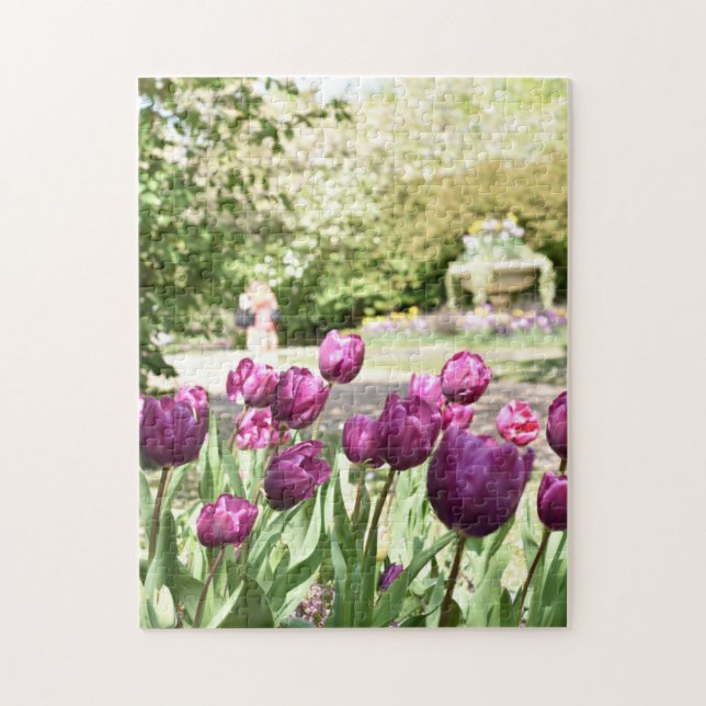 Puzzle Las flores del parque del regente de tulipanes mor (Vertical)
