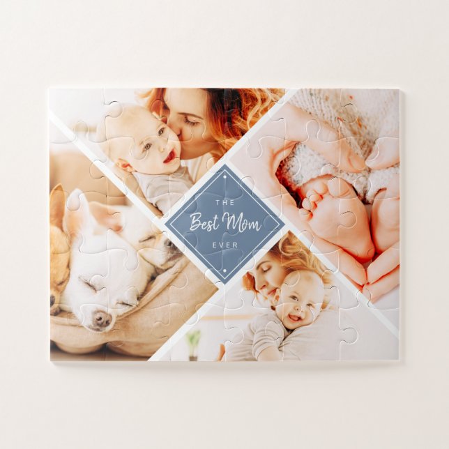 Puzzle Las fotos de la mejor madre Personalizado moderna  (Horizontal)