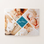 Puzzle Las fotos de la mejor madre Personalizado moderna<br><div class="desc">Este diseño simple y clásico está compuesto por tipografía de la síspera y agrega una foto personalizado. "La mejor mamá de todos los tiempos" en el medio y rodeada por cuatro fotos de tu madre, mamá, madre, mamá, mamá, etc.</div>