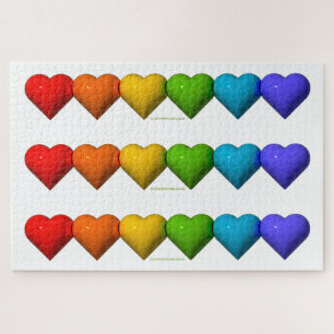 Puzzle Las glifos de formas de corazón 3D brillantes de S