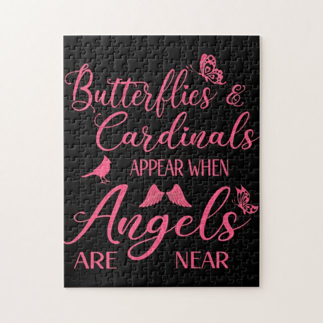 Puzzle Las mariposas y los cardenales aparecen cuando los (Vertical)