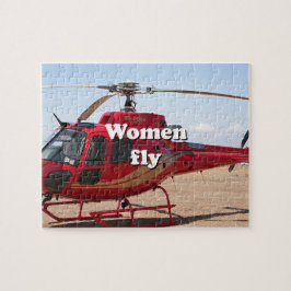 Puzzle Las mujeres vuelan: helicóptero rojo