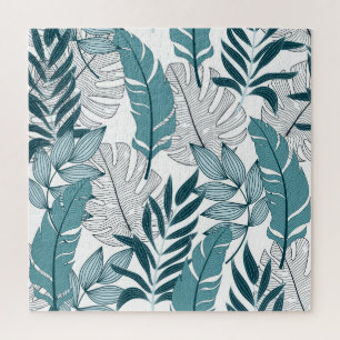 Puzzle Las Plantas Tropicales Dejan Papel De Techo Vintag