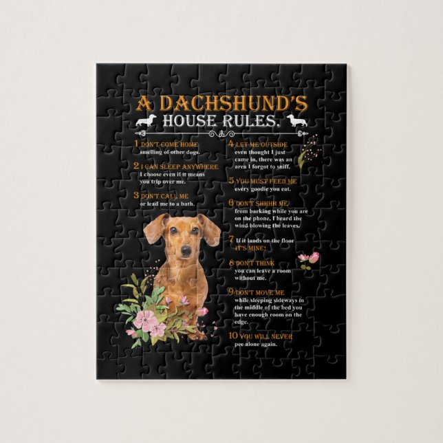 Puzzle Las reglas de la casa de un Dachshund (Vertical)