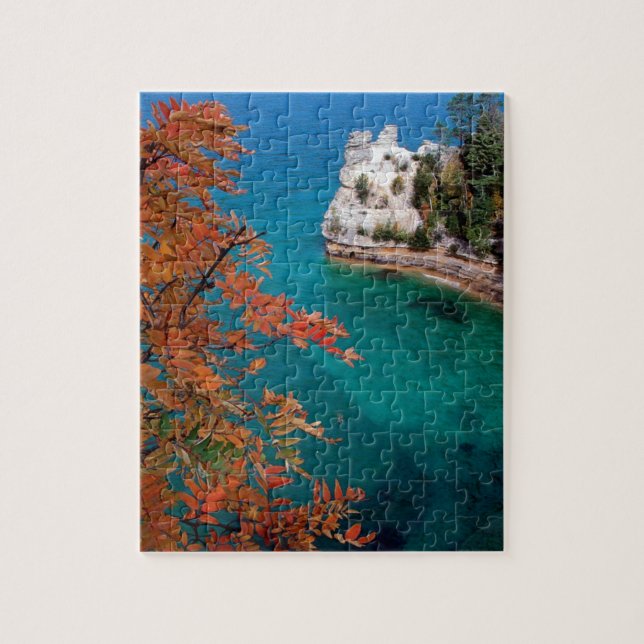Puzzle Las rocas representadas lago apuntalan Michigan (Vertical)