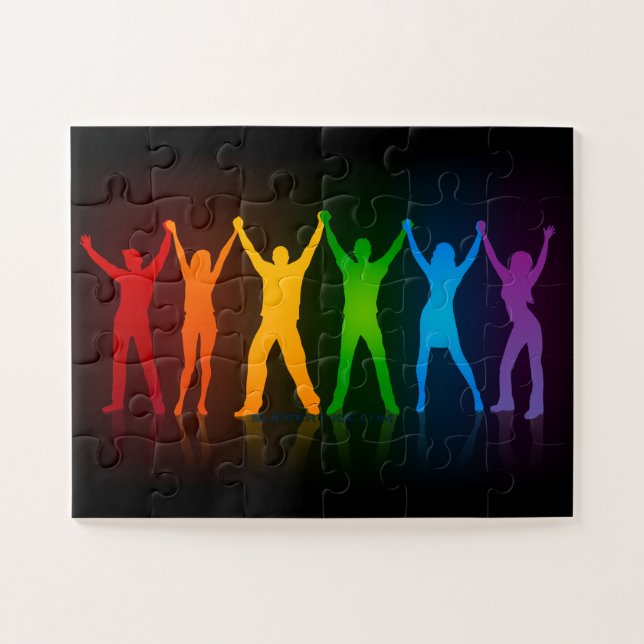 Puzzle Las seis siluetas de pie de Slipperyjoe con los br (Horizontal)
