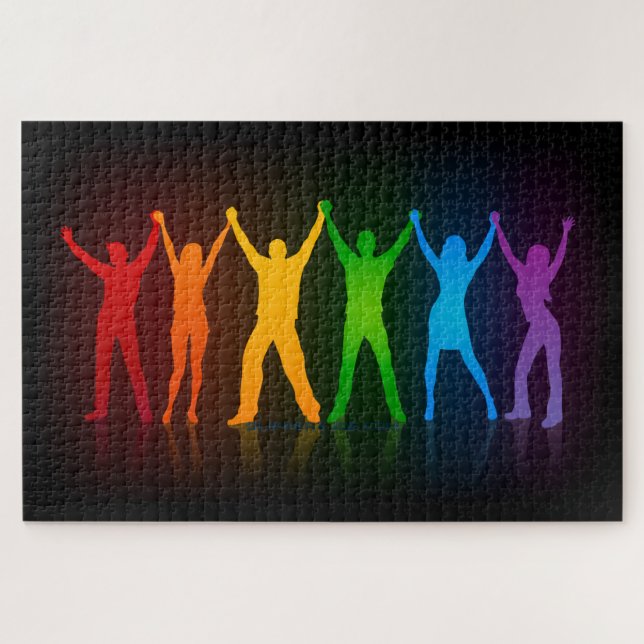 Puzzle Las seis siluetas de pie de Slipperyjoe con los br (Horizontal)