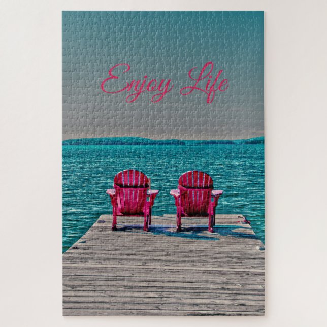 Puzzle Las Sillas Adirondack disfrutan de la vida en un l (Vertical)
