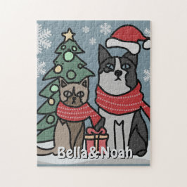 Puzzle Las vacaciones minimalistas de gatos y perros se r