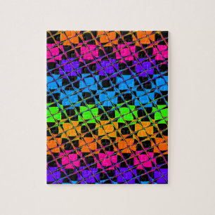 Puzzle Latest Edgy Colorful Checkered Rainbow Pattern