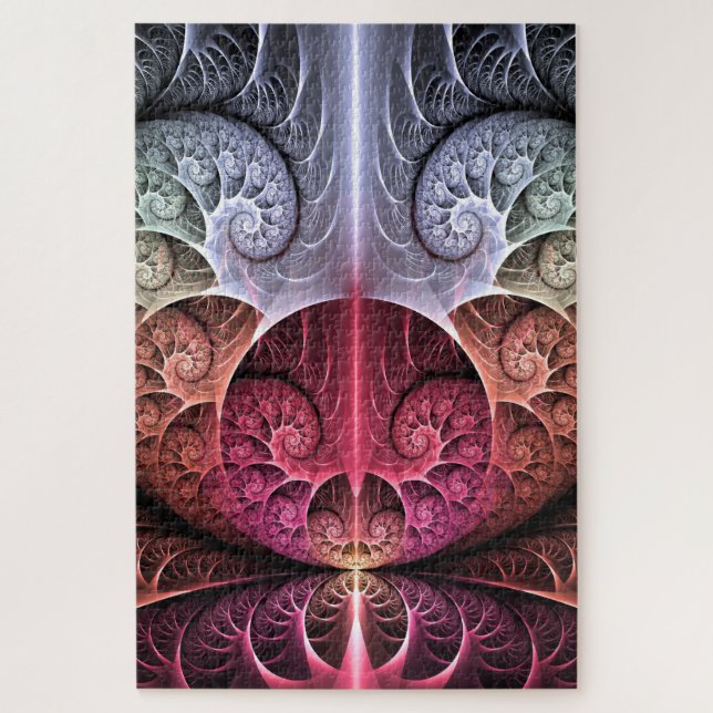 Puzzle Latido, Arte fractal de fantasía surreal abstracta (Vertical)