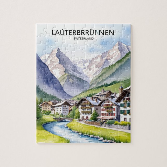 Puzzle Lauterbrunnen Suiza Viajes de arte (Vertical)