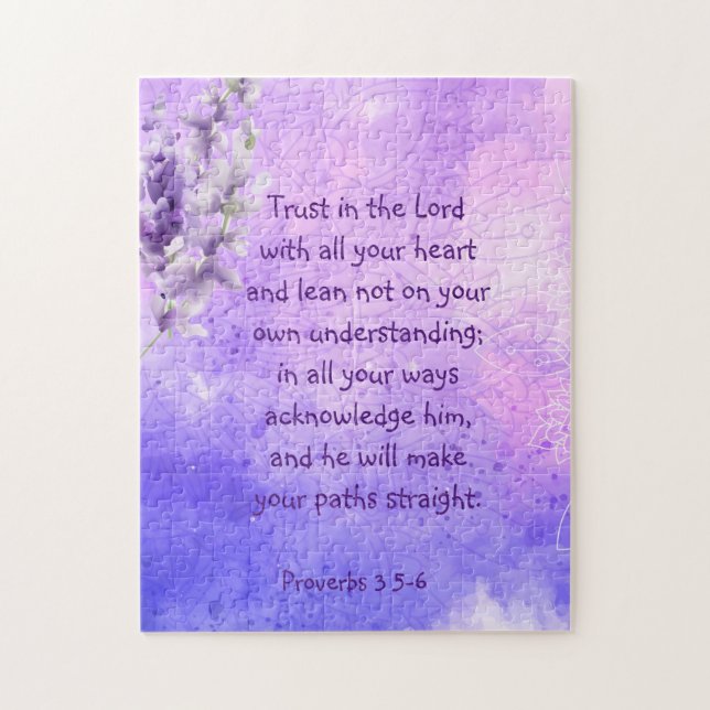 Puzzle Lavender Purple Garden Flor Biblia (Vertical)
