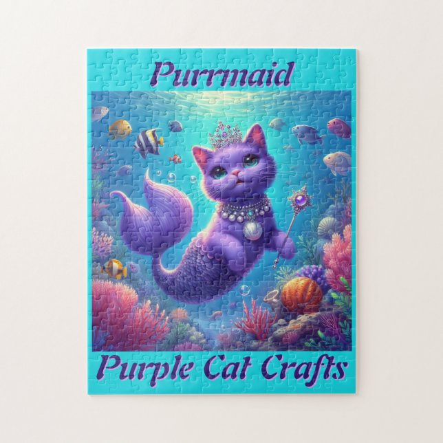Puzzle Lavender Purrmaid (Vertical)