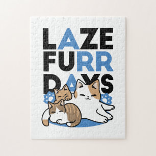 Puzzle Laze Furr Days - Diseño de gatos perezosos