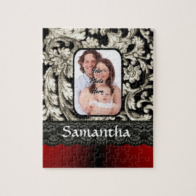 Puzzle Lazo negro y damasco (Vertical)