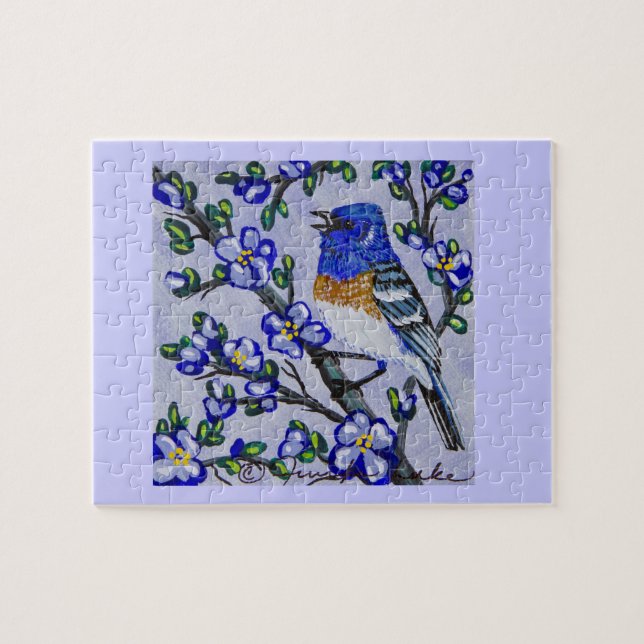 Puzzle Lazuli Bunting (Horizontal)