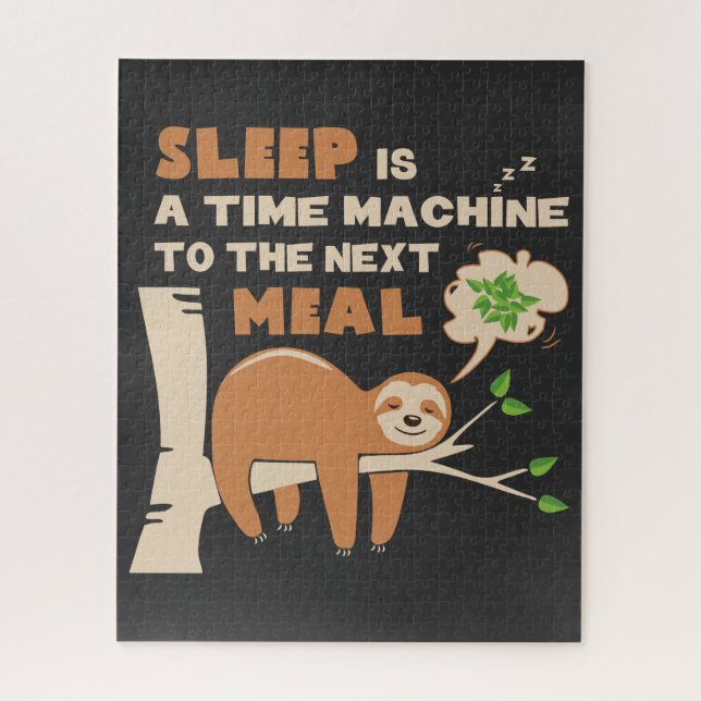 Puzzle Lazybone Sloth quien ama comer y deliciosa comida (Vertical)