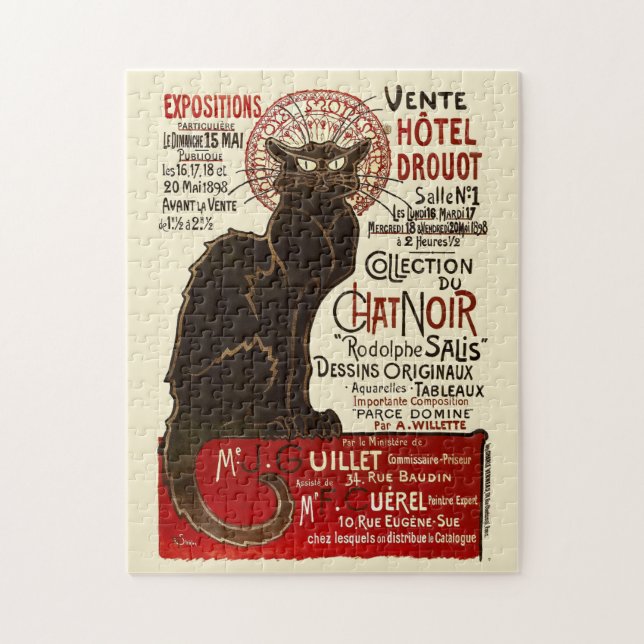 Puzzle Le Chat Noir, Vente Hôtel Drouot (Vertical)