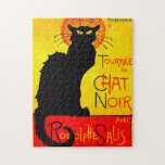 Puzzle Le Chat Noir Vintage<br><div class="desc">Rompecabezas con el poster de Théophile Alexandre Steinlen,  Le Chat Noir (1896). Un bonito gato negro se sienta al lado de un texto francés que anuncia un tour en cabaret. Un gran regalo para los amantes del arte vintage y del Art Nouveau.</div>