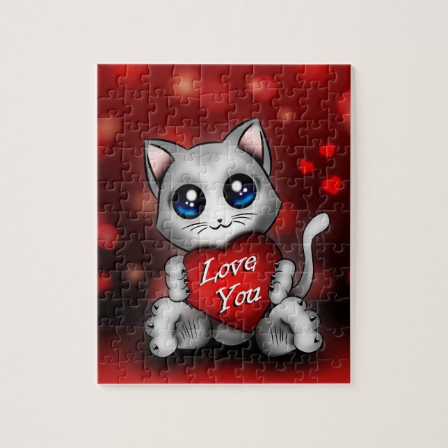 Puzzle Le chaton t'aime (Vertical)