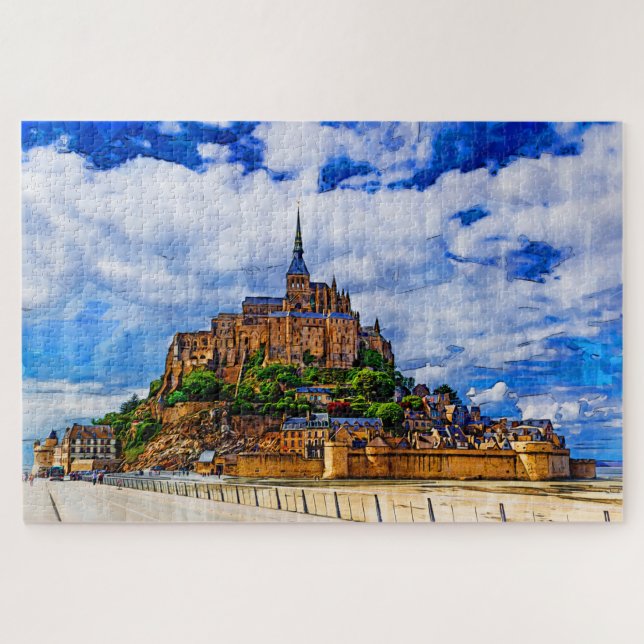 Puzzle Le Mont Saint Michel, Francia (Horizontal)