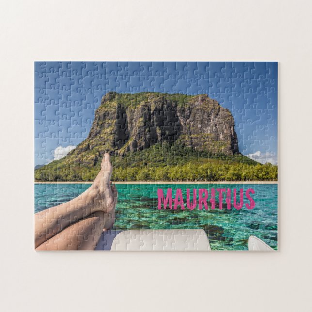 Puzzle Le Morne Brabant Mauricio vistas desde el mar (Horizontal)